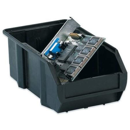 Bsc Preferred 7-3/8 x 4 1/8 x 3'' Black Conductive Bin Boxes, 24PK BUY00038997